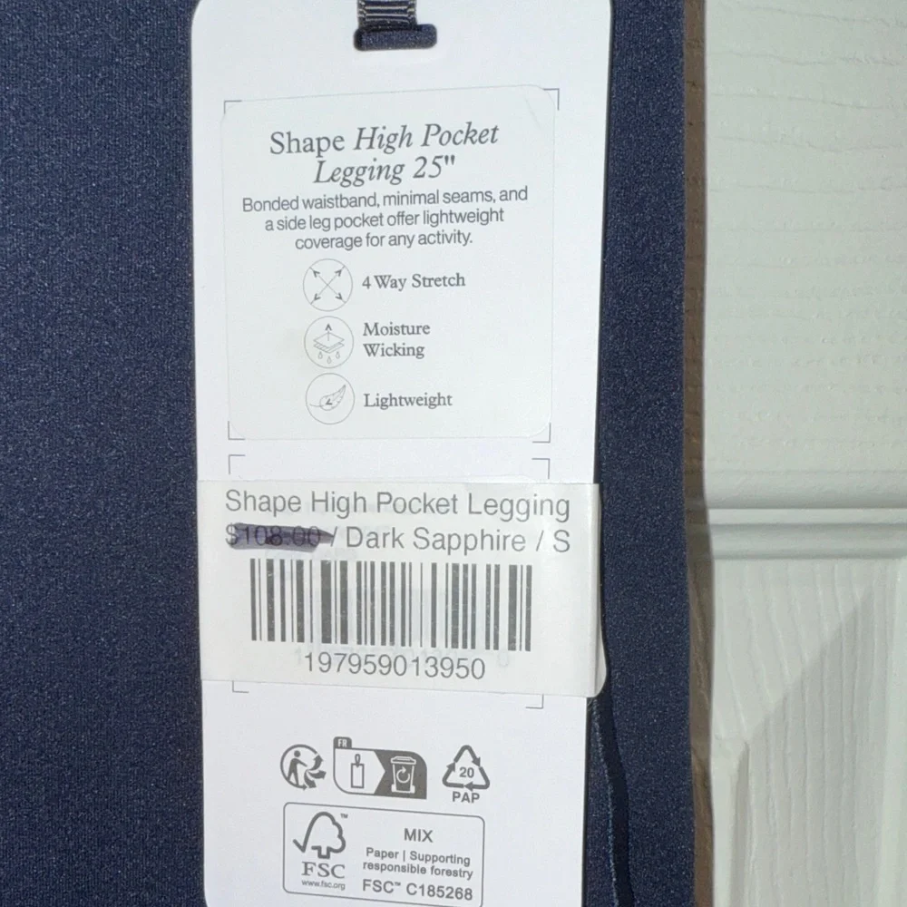 NWT Varley Shape High Pocket Leggings | Dark Sapphire | Size S - Picture 3 of 6